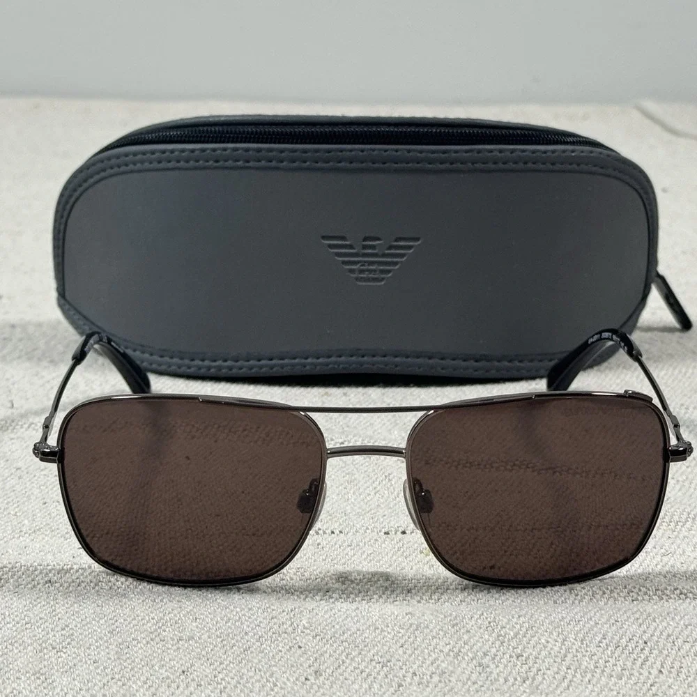 Emporio Armani EA2011 3028/73 Aviator Sunglasses Brown Lens 56-17 w/ Case‎